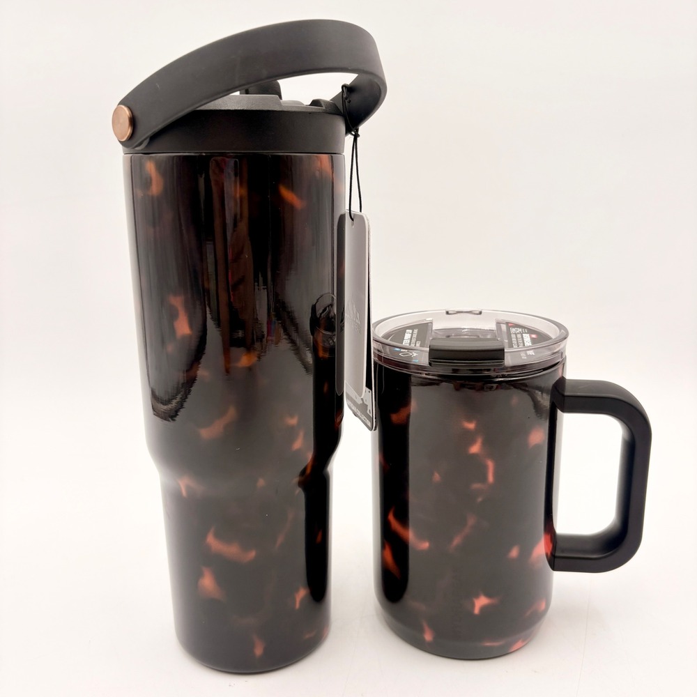 Hydrapeak Artisan Collection Tortoise Shell 32oz Nomad Tumbler & 18oz Mug Set